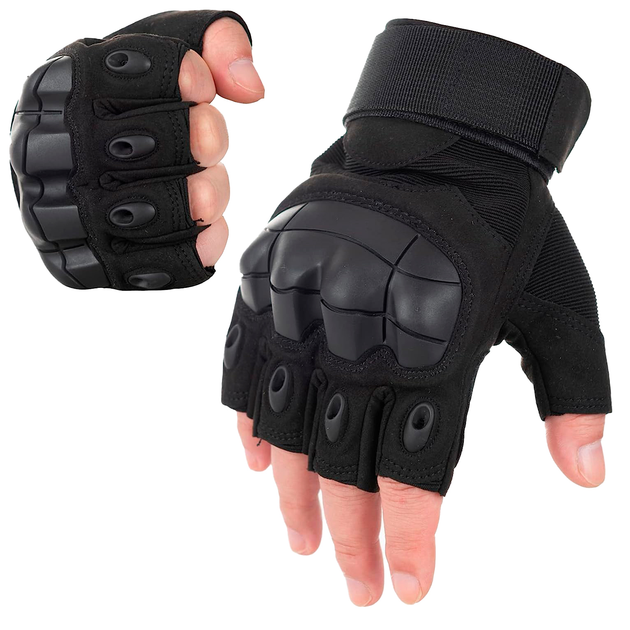 Перчатки беспалые Outdoor Tactics с защитой Black, XL - изображение 1
