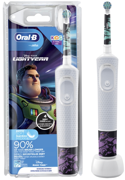 Elektryczna szczoteczka do zębów Oral-b Braun Vitality D100.413 Kids 3+ Lightyear (4210201421641) - obraz 1