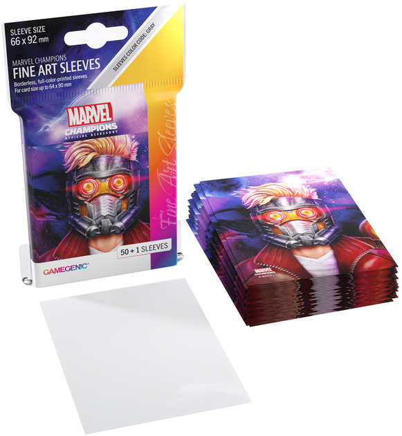 Koszulki na karty Gamegenic do gry Marvel Champions Fine Art Sleeves 66 x 92 mm Star-Lord 50 + 1 szt (4251715410622) - obraz 2