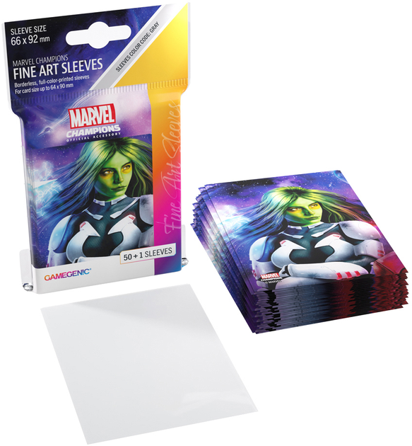 Сорочки для карт Gamegenic до гри Marvel Champions Fine Art Sleeves 66 x 92 мм Gamora 50 + 1 шт (4251715410639) - зображення 3