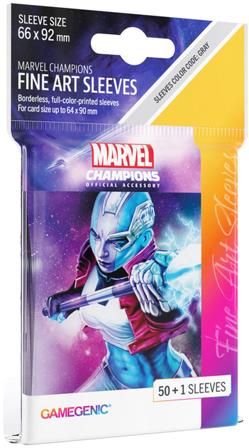 Koszulki na karty Gamegenic do gry Marvel Champions Fine Art Sleeves 66 x 92 mm Nebula 50 + 1 szt (4251715410653) - obraz 1