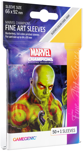 Koszulki na karty Gamegenic do gry Marvel Champions Fine Art Sleeves 66 x 92 mm Drax 50 + 1 szt (4251715410646) - obraz 1