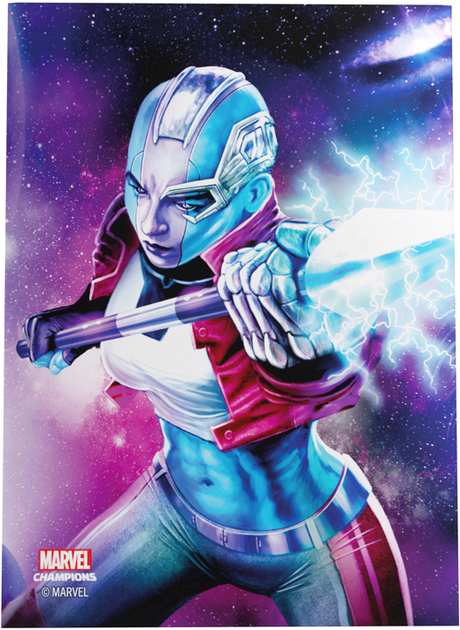 Сорочки для карт Gamegenic до гри Marvel Champions Fine Art Sleeves 66 x 92 мм Nebula 50 + 1 шт (4251715410653) - зображення 6