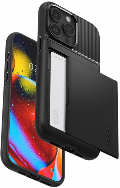 Etui plecki Spigen Slim Armor CS do Apple iPhone 15 Pro Max Black (8809896749381) - obraz 2