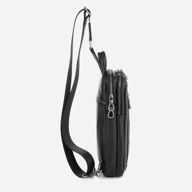 Сумка слинг через плечо мужская кожаная Tiding Bag 9801A Черная - Фото 6 Сумка слинг через плечо мужская кожаная Tiding Bag 9801A Черная - изображение 6