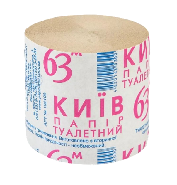 Туалетний папір Кіїв-63 (8р у спайці / 48р у мішку) - зображення 2