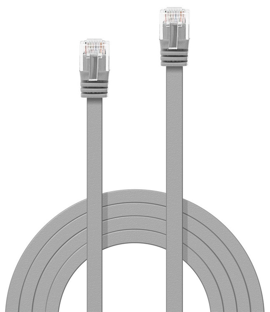 Patchcord Lindy Cat 6 U/UTP 5m Płaski Grey (4002888474948) - obraz 2