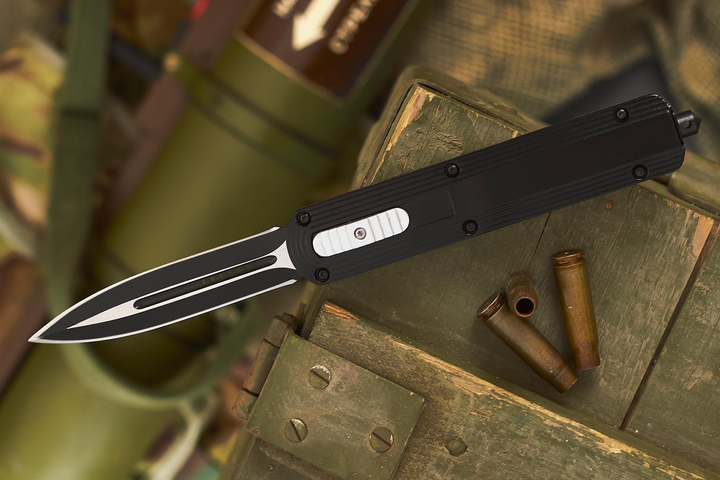 Нож Выкидной Фронтальный BLACK 177-1 Долговечный механизм Сталь 440C - изображение 1
