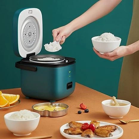 Маленька рисоварка з пароваркою ANJIELO SMART 1.2 л для 1-2 осіб для приготування рису, м'яса, локшини - зображення 3