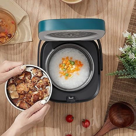 Маленька рисоварка з пароваркою ANJIELO SMART 1.2 л для 1-2 осіб для приготування рису, м'яса, локшини - зображення 4