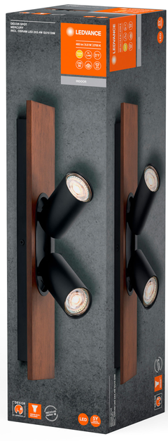 Светильник спотовый LEDVANCE SPOT DECOR SPOT MERCURY 2X3,4W 2700K 460Lm GU10 черный (4058075828063) - изображение 5