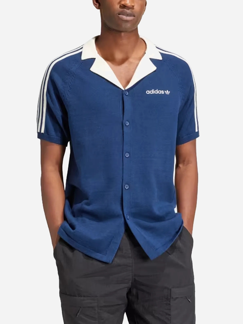 Сорочка бавовняна літня чоловіча Adidas Premium Knitted IU0223 XL Синя (4066757906473) - зображення 1