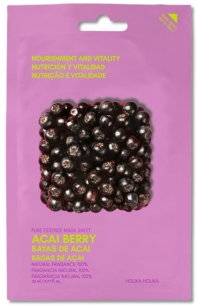 Tkaninowa maska do twarzy Holika Holika Pure Essence Mask Sheet Acai Berry 23 ml (8806334386641) - obraz 1