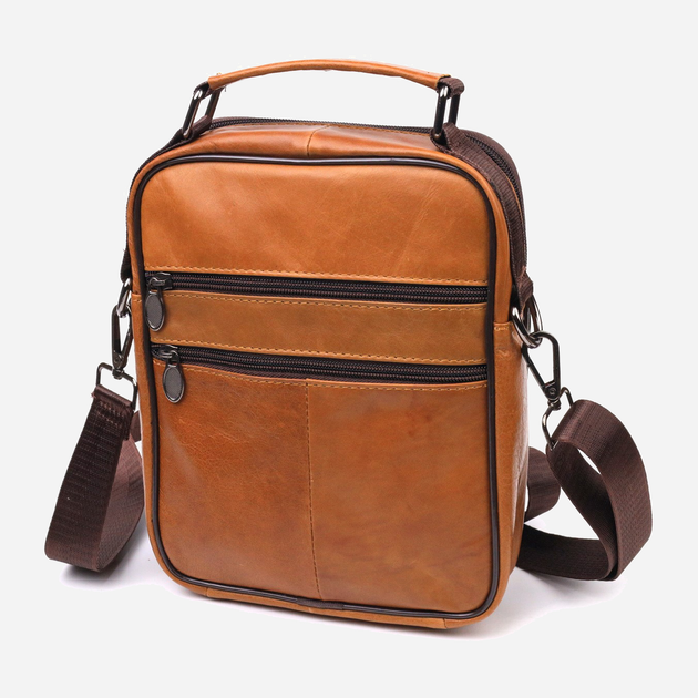 Сумка-планшет через плечо мужская из натуральной кожи Vintage leather-21273 Рыжая 