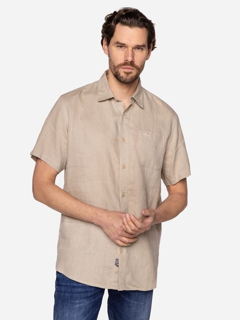 Koszula męska bawełniana Lee Cooper ROGER2-2020 XL Beżowa (5904347391355) - obraz 1