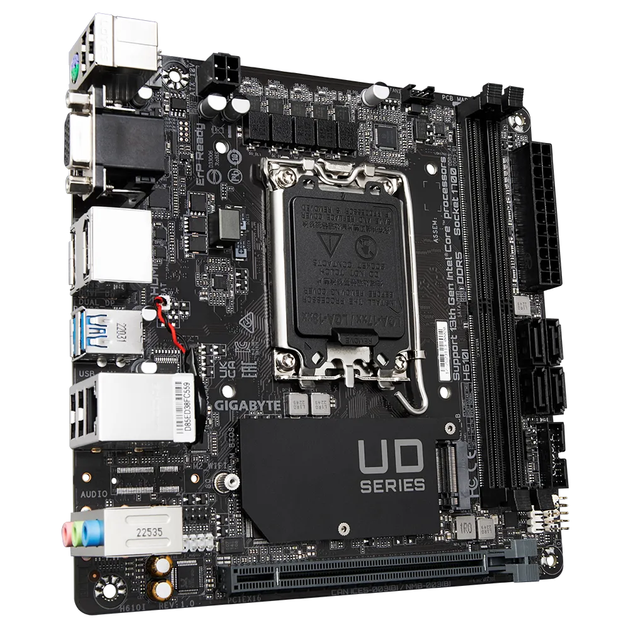 Материнская плата Gigabyte H610I Socket 1700/Intel/mini-ITX/1хHDMI/2хDisplayPort - Фото 2 Материнская плата Gigabyte H610I Socket 1700/Intel/mini-ITX/1хHDMI/2хDisplayPort - зображення 2