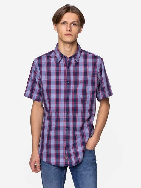 Сорочка бавовняна чоловіча Lee Cooper WILL2-9127 2XL Синій/Червоний (5904347389482) - зображення 3
