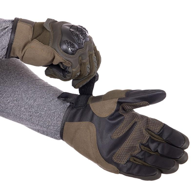 Перчатки тактические с закрытыми пальцами Military Rangers BC-9876 L Оливковый - изображение 2