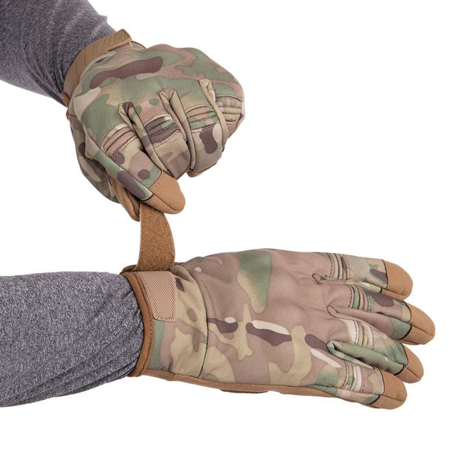 Перчатки тактические с закрытыми пальцами Military Rangers BC-9878 2XL Камуфляж Multicam - изображение 2