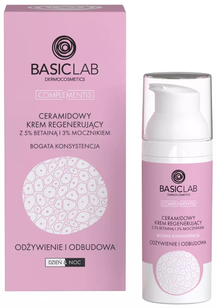 Krem do twarzy BasicLab Ceramide Regenerating Cream Betaine 5% 50 ml (5904639170187) - obraz 1