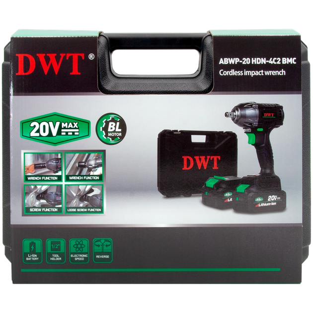 Аккумуляторный ударный гайковерт DWT ABWP-20 HDN-4C2 BMC - изображение 8