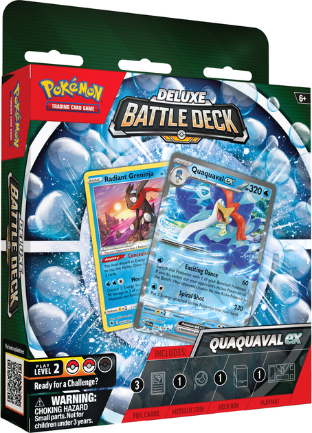 Бойові колоди Pokemon Company International Pokémon TCG Deluxe Battle Deck Quaquaval 6 шт (82065872587) - зображення 2