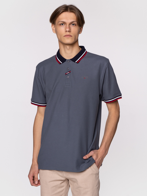 Koszulka polo męska Lee Cooper FALCON-2434 2XL Ciemnoszara (5904347391980) - obraz 1