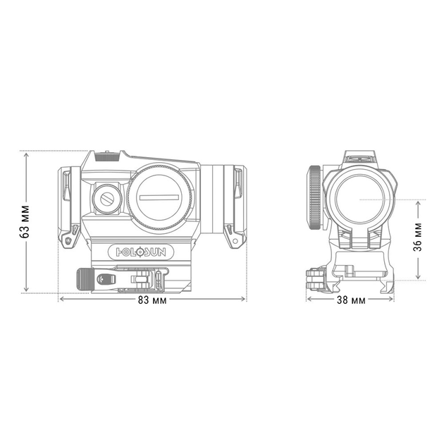 Коллиматорный прицел HOLOSUN HE515GT-GR - изображение 2