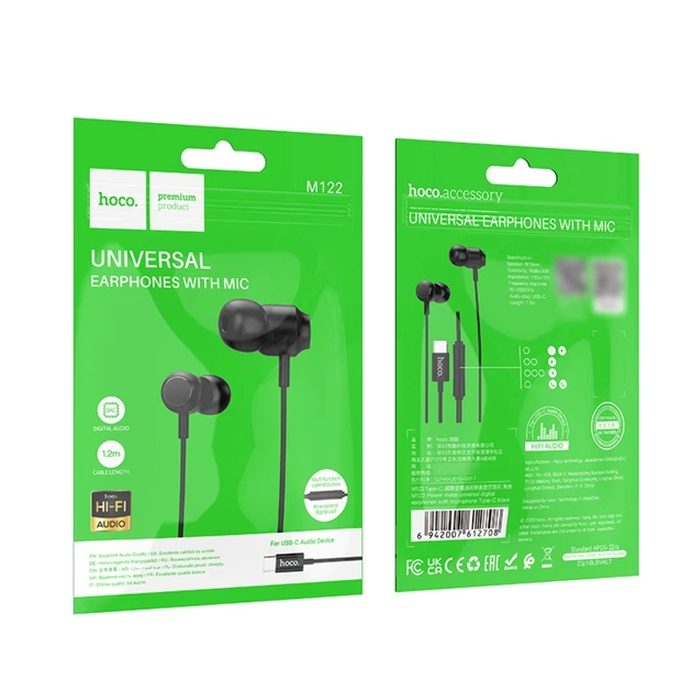 Наушники вакуумные Hoco M122 Type-C black - изображение 6