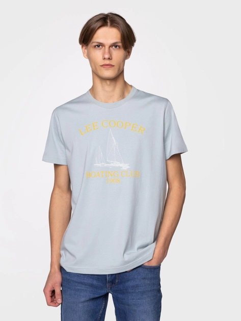 Koszulka męska bawełniana Lee Cooper BOATING CLUB-1010 M Błękitna (5904347388096) - obraz 1