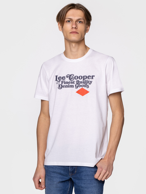 Футболка бавовняна чоловіча Lee Cooper BRAND7-7010 L Біла (5904347395940) - зображення 1