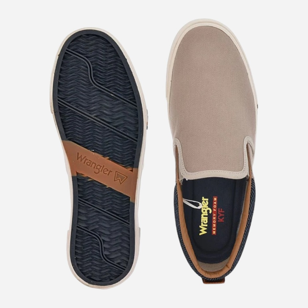 Buty wsuwane męskie Wrangler Valley Low 20241029.32A 45 29.5 cm Beżowe (5400821972602) - obraz 3
