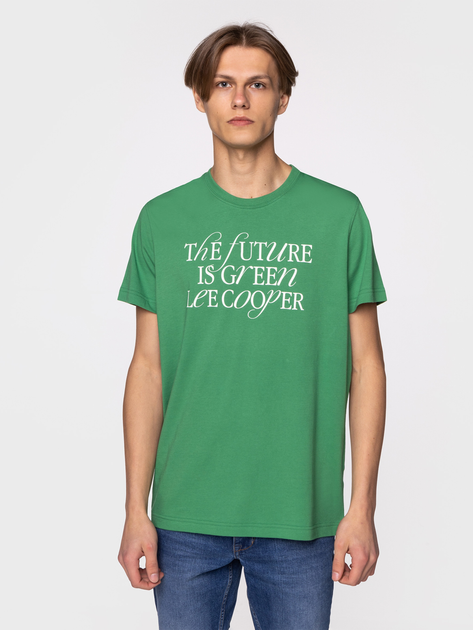 Koszulka męska bawełniana Lee Cooper FUTURE-1010 L Zielona (5904347387969) - obraz 1