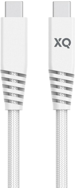 Kabel Xqisit NP E-Mark Cotton Braided USB Type-C - USB Type-C 2 m White (4029948221458) - obraz 1