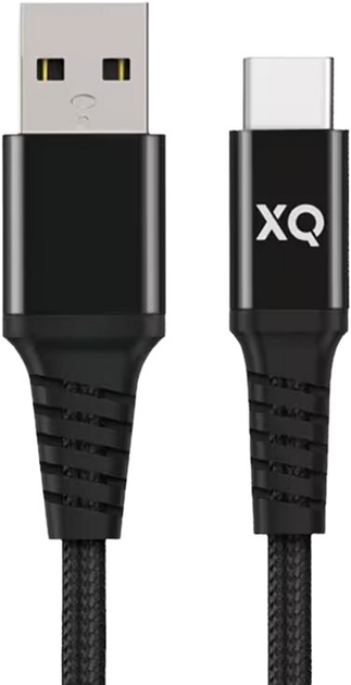Kabel Xqisit Nylon Braided USB Type-C - USB Type-A 2 m Black (4029948221380) - obraz 1
