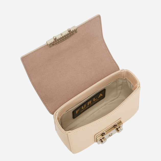 Torebka crossbody damska skórzana Furla Metropolis Beżowa (8050597394435) - obraz 4