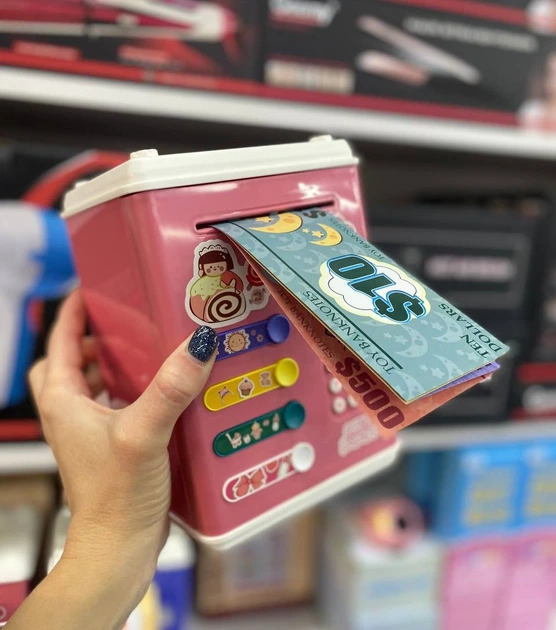 Сейф копилка Saving Money Box детский с кодовым замком и отпечатком пальца, красный (mag637) - изображение 3