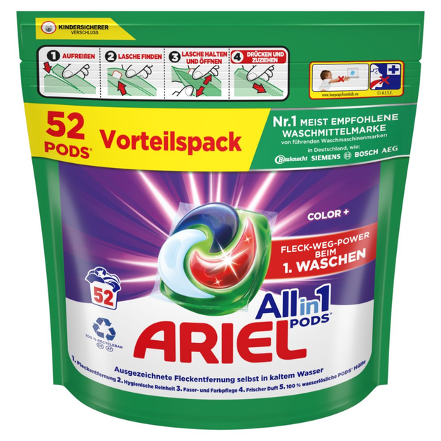 Kapsułki Ariel All-in-1 Pods Color + z płynem do prania 104 prań (8006540923535) - obraz 2