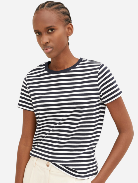 Koszulka damska w paski Tom Tailor 1035867 XL Biały/Czarny (4066887017841) - obraz 1