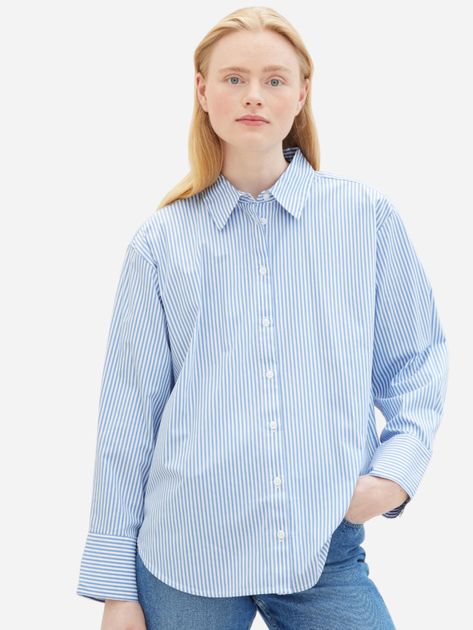 Koszula damska w paski Tom Tailor 1040551 XL Niebieska (4067672191982) - obraz 1