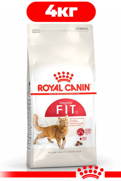 Сухой корм Royal Canin FIT 32 для активных кошек 4кг - Фото 1 Сухой корм Royal Canin FIT 32 для активных кошек 4кг - изображение 1