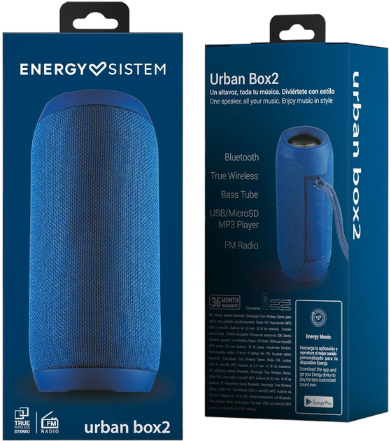 Głośnik przenośny Energy Sistem Urban Box 2 Speaker Ocean (8432426449354) - obraz 5