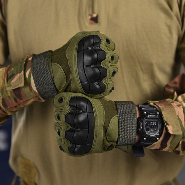 Беспалые перчатки с защитными накладками Outdoor Tactics олива размер 2XL - изображение 2