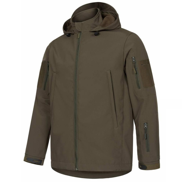 Чоловіча куртка з капюшоном G4 Softshell олива розмір L - зображення 1
