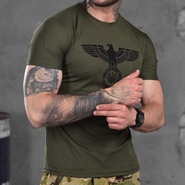 Потоотводящая мужская футболка Eagle Coolmax олива размер L - изображение 2