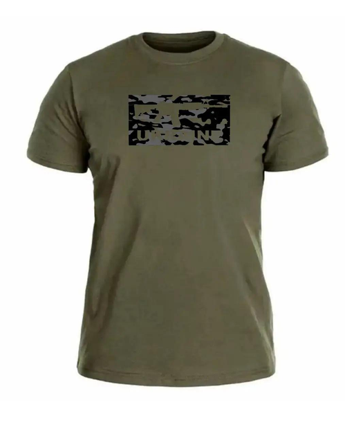 Військова футболка олива з принтом Розмір 48 - зображення 1