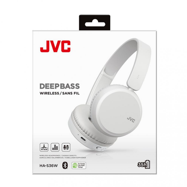 Навушники Bluetooth JVC HA-S36W White (HA-S36W-W-U) - Фото 2 Навушники Bluetooth JVC HA-S36W White (HA-S36W-W-U) - зображення 2