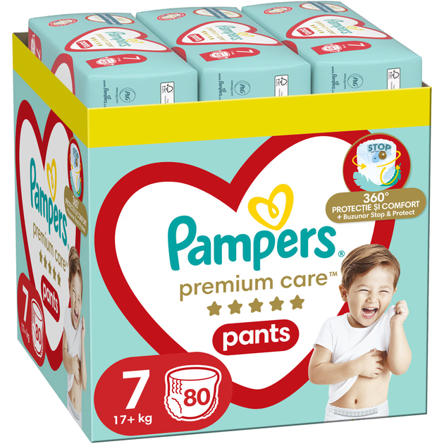 Pieluchomajtki Pampers Premium Care Pants Rozmiar 7 (17+ kg) 80 szt (8700216338981) - obraz 1