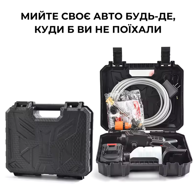 Мийка високого тиску Voltronic YT-435 акумулятор, шланг, ємність для розпилювача, кейс (YT36313) - зображення 9
