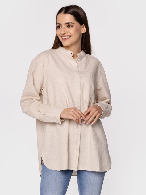 Сорочка бавовняна жіноча Lee Cooper LISA M Бежева (5904347392758) - зображення 3